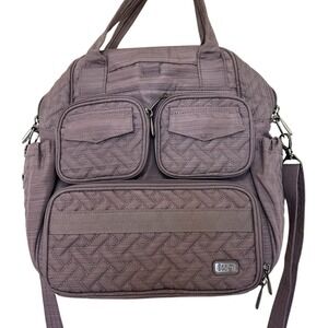 Lug Mini Puddle Jumper Gray Shoulder Crossbody Travel Bag Commuter Diaper Tote